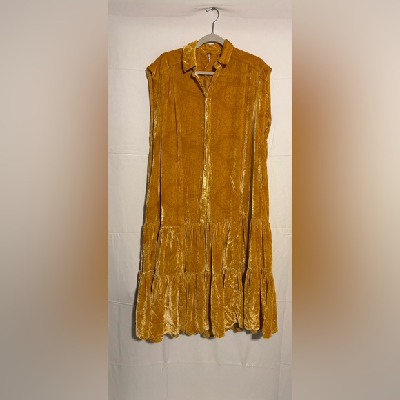 Free People Orange Velvet Midi Dress - Picture 2 of 5